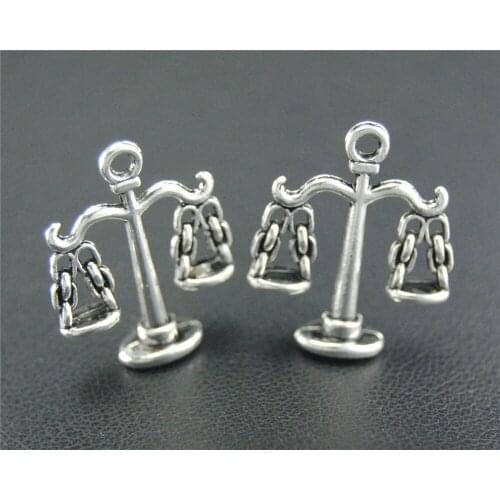 10pcs Silver Color Balance Scale Charm Jewelry Making DIY Handmade Craft 22x18mm A1782
