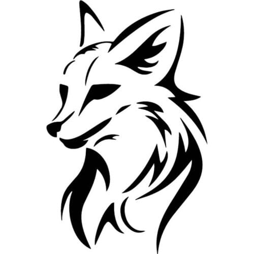 16cm*10cm Personalized Fox Head Creative Decoration Door Car Stickers Pvc Fashion Auto Motorcycle Decals Black/white/red/laser