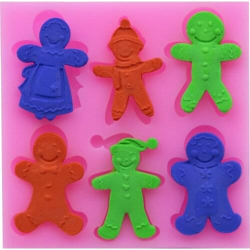 2020 Christmas Gingerbread Man Christmas Series Silicone Mold Fondant Cake Mold Chocolate Candy Clay Mold Kitchen Cooking Tools