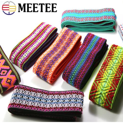3Meters Polyester Jacquard 38/50mm Elastic Band Rubber Webbing Pants Waist Binding Tapes for Skirt Bags Belt DIY Sewing Crafts
