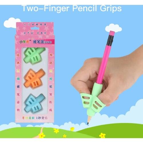 3pcs Two-Finger Silicone Pencil Grips Pen Holder Ergonomic Writing Aid Posture Correction Tool for Kids Preschoolers