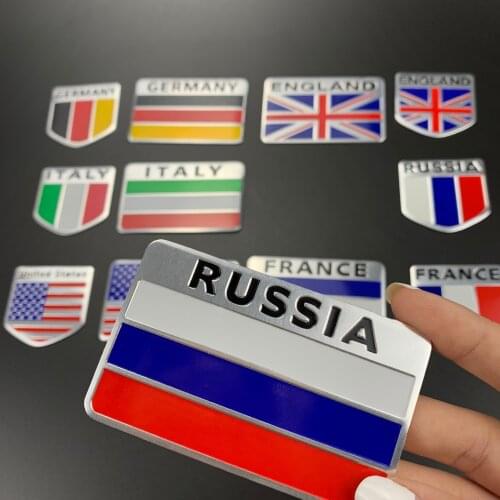 3D Metal Car styling National flag logo Small decoration Car Stickers Auto Accessories Shield Flag Sticker National Emblem