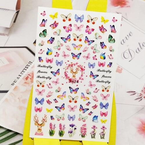 3D Nail Sticker Decals Butterfly Rabbit Design Nail Art Decorations Stickers Sliders Manicure Accessories Nails Decoraciones