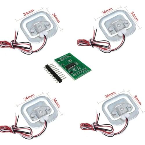 4pcs 50kg human weight scale scales sensors HX711 AD module body load sensor measuring pressure tools