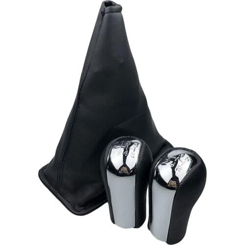 5/6 Speed Chrome Gear Shift Knob Black Leather Lever Stick Gaiter Boot Cover For Toyota Corolla AYGO Verso RAV4 Yaris VITZ URBAN