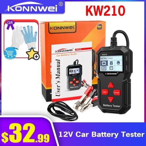 KONNWEI KW210 Automatic Smart 12V Car Battery Tester Auto Battery Analyzer 100 to 2000CCA Cranking Car Battery Tester
