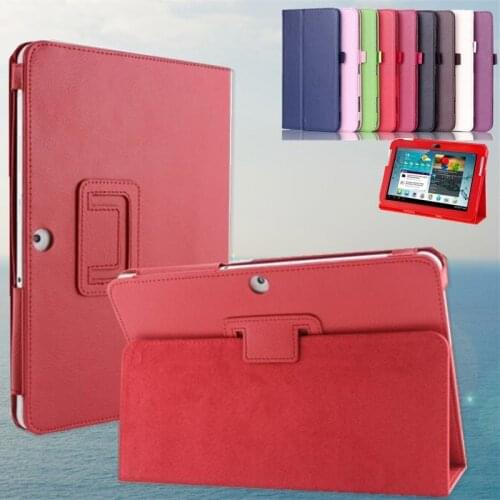 Folio PU Leather Stand Case Ultra Thin Smart Cover for Samsung Galaxy Tab 2 10.1 P5100 P5110 P7500 Tablets case Protector Film