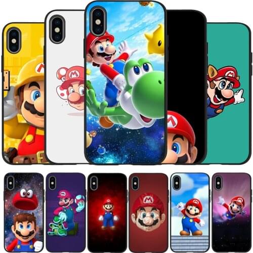 Supermario black Silicone Phone Case For iPhone 12 XR XS Max 5 5S SE 2020 6 6S 7 8 PLUS X 11Pro Max 11 Cover