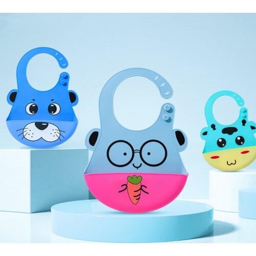 Baby Cartoon Snap Button Waterproof Bib Super Soft Baby Bib Newborn Crystal Velvet Saliva Towel