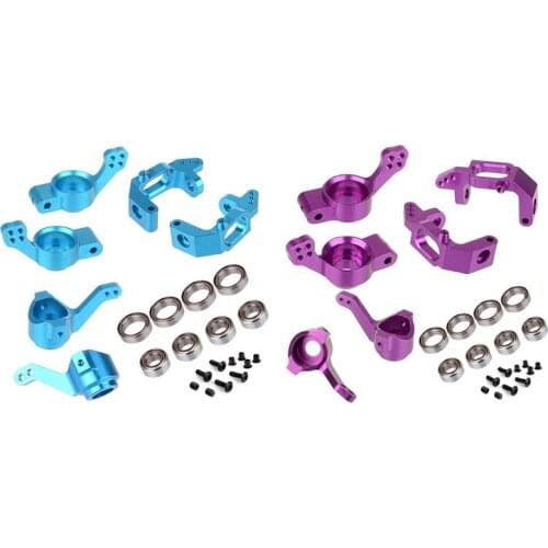 For 1/10 94123 94111 HSP Upgrade Parts 102010 102011 102012 02013 02014 02015 Ball Bearing Aluminum Alloy Steering Hub Mount Set