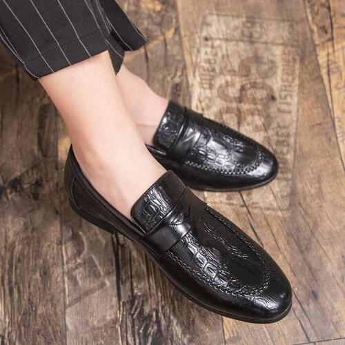 Chaussure home mens leather crocodile casual shoes outdoor comfort brand breathable Liu Su Lefu shoes zapatos hombre обувь Eu44