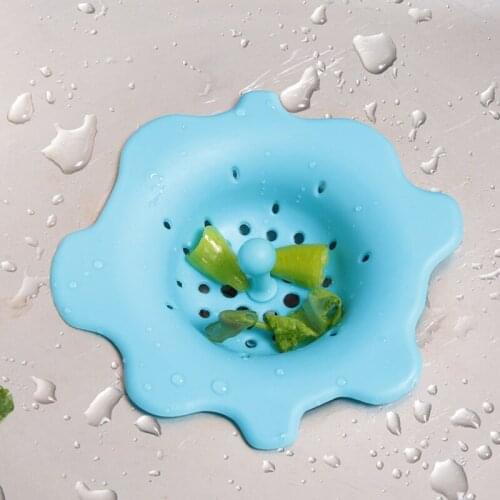 DONYUMMYJO Colorful Silicone Kitchen Sink Filter Sewer Drain Shower Drain Hair Colanders Strainer Filter Bathroom Floor Drain