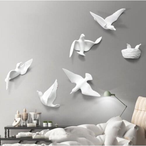 EUROPEAN RESIN PIGEON NEST ORNAMENTS WALL HANGING BIRDS HOME LIVINGROOM SOFA WALL MURAL DECORATION HOTEL WALL STICKER CRAFTS ART