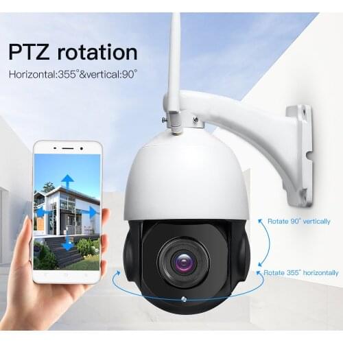 SECUEYE 1080P Dome IP Camera WiFi Pan/Tilt 30X Zoom Color Night Vision AI Automatic Tracking 2-Way Audio IP65 Weatherproof ONVIF