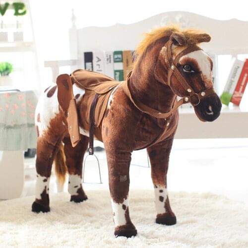 Kawaii Plush Toy Simulation Horse Doll Creative Standing Posture Sweaty Horse Doll Malaysian Houseware Plush Toys