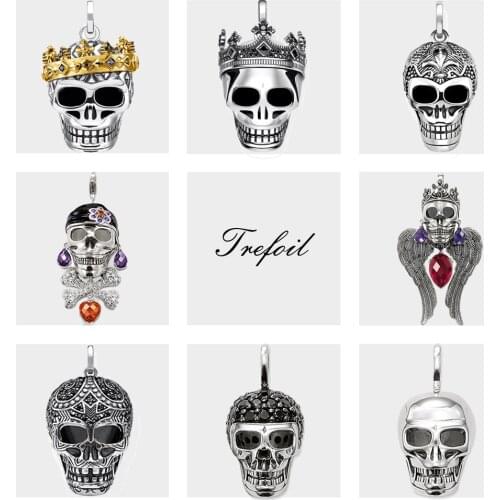 Pendant Maori Skull Crown King & Queen 925 Sterling Silver Fit Necklace 2021 New Fine Jewelry Mystical Cool Gift For Men & Woman