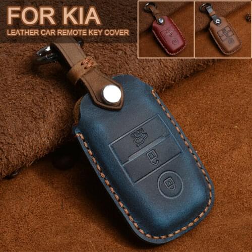 Leather Key Cover Case Remote Shell Fit For KIA Picanto Forte Niro Optima Sedona Sportage K2 K3 K4 K5 Ceed Cerato Sorento Rio