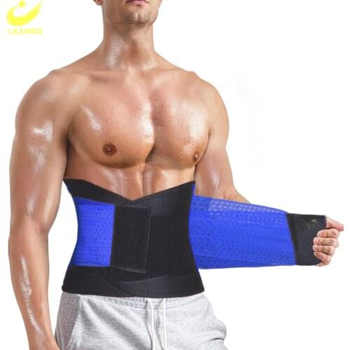 LAZAWG Mens Slimming Belt Waist Trainer Trimmer Body Shaper Control Belly Corset Fitness Burner Workout Weight Loss Cincher