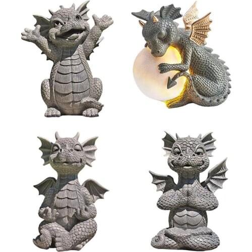 Garden Baby Dragon Meditating Adorable Yoga Dragon Garden Decoration Ornaments Resin Pacific Giftware Home Outdoor Decoration
