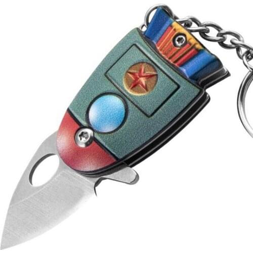 Outdoor EDC Keychain Knife Multi-function Folding Stainless Steel Portable Tool Mini Survival Pendant Personal Safety Toy Sports