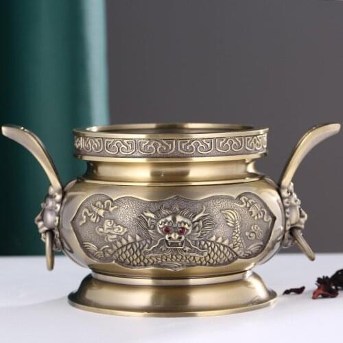 PEANDIM Decoration Zinc alloy Bronze Color Incense Burner Sandalwood Incense Retro Creative Home Buddhist Incense Burner