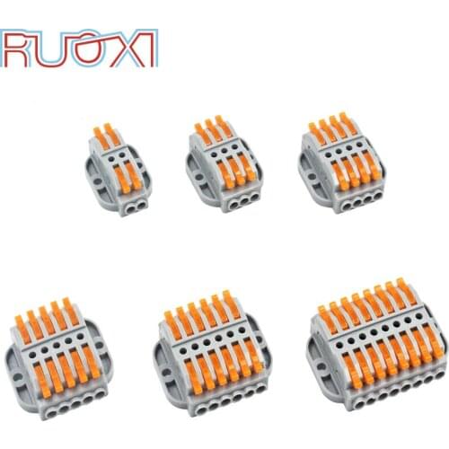 Connector mini wire connector terminal 1 drag 1 new screw fixing base connector 2-12 bit transparent color connector