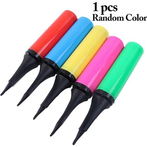 Random Color Handheld Balloon Blower Portable Push & Pull Hand Air Pump Balloon Air Inflator Foil Balloon Party Decoration Tools