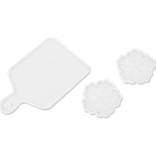 Resin Serving Board Mold,DIY Resin Serving Tray Mold for Ocean with Flower Coaster Mold Epoxy Silicone for Home Decor
