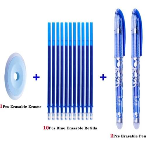 3/12/13Pc/lot 0.5mm Erasable Pen Refill Rod Blue/Black/Red Ink Gel Pen Washable Handle Set for School Office Supplies Stationery