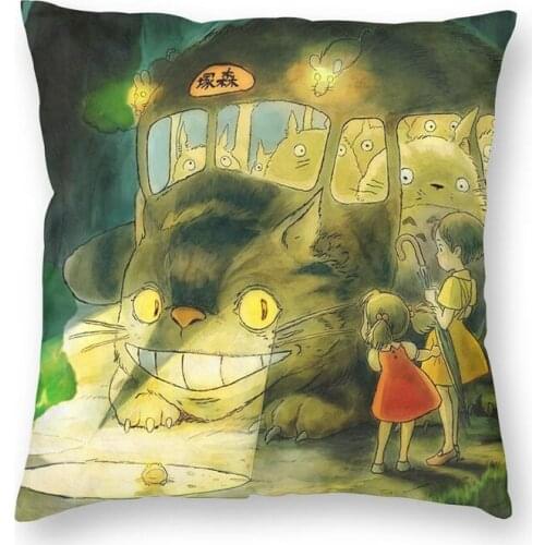 Studio Ghibli Anime Manga Cushion Cover Print My Neighbour Totoro Throw Pillow Case for Sofa Custom Pillowcase Home Decoration