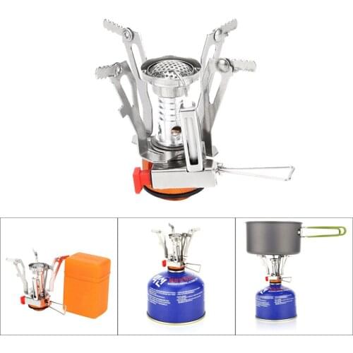 Ultralight Portable Outdoor Backpacking Camping Stove With Piezo Ignition Ultralight Cooking Gas Burner Stove Furnace #G2