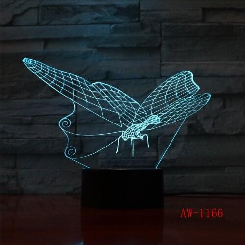 Butterfly LED 3D Light Night Desk Table Lamp 7 Color Change Flashlight USB RGB Controler Toy Kids Gift Dropshipping AW-1166