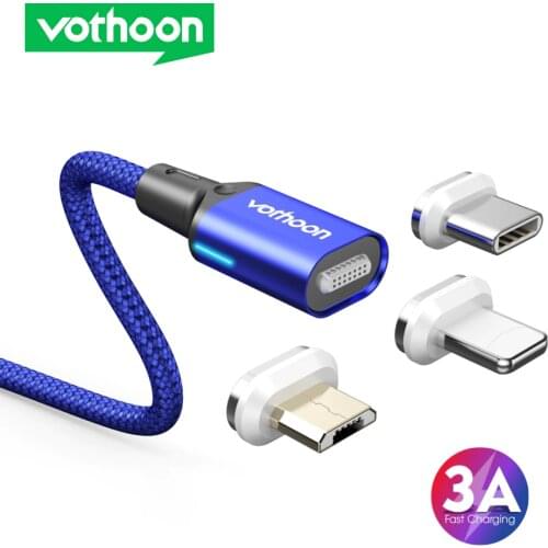 Vothoon 3A Magnetic USB Cable Fast Charging Micro USB Type C Cable For Samsung iphone 11 Pro Magnet Charger Mobile Phone Cable