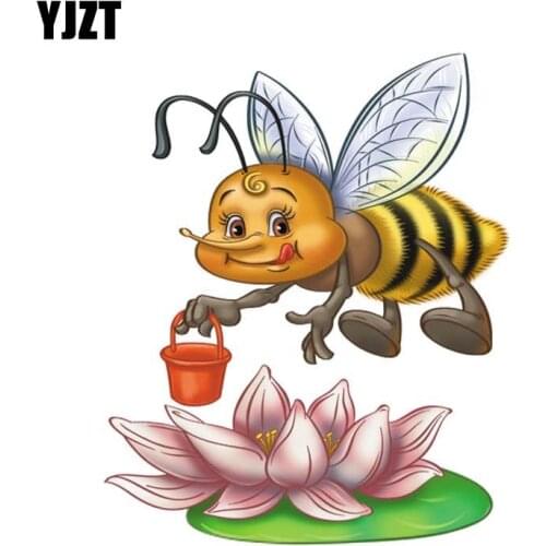 YJZT 13.6CM*16.5CM An Industrious Bee PVC Car Sticker Decal 12-300716