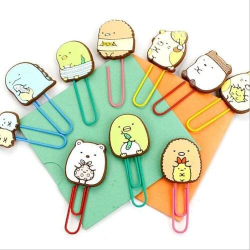 New Japan cartoon Sumikkogurashi Bookmarks Cartoon paper clip holder stationery office School supplies marcador de livro G138