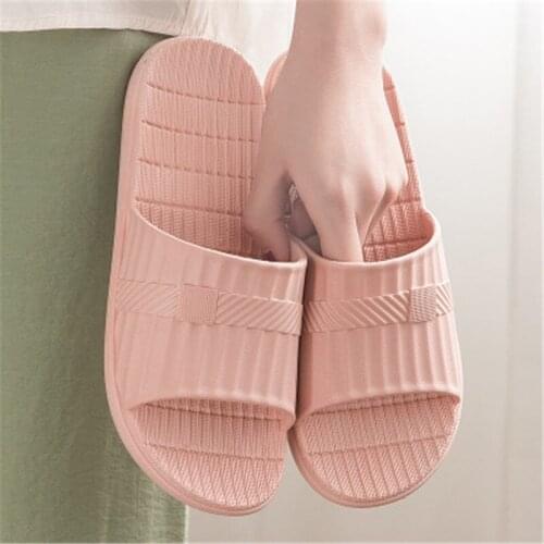 2020 Summer Woman Men Shower Slippers Indoor Bathroom Slipper Anti-slip Soft PVC Home Floor Shoes Female MaleBeach Slides
