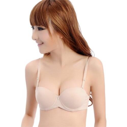 Mozhini Sexy Women Bra Brassiere Half Cup Lingerie Women Seamless Invisible Bra gather breast push up bra underwire support bra