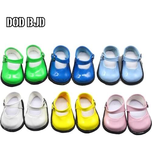 1Pair Doll Accessories PU Leather Shoes with Round Head for 1/3 18 inch American Dolls Toy Shoes for 43cm Dolls Toys