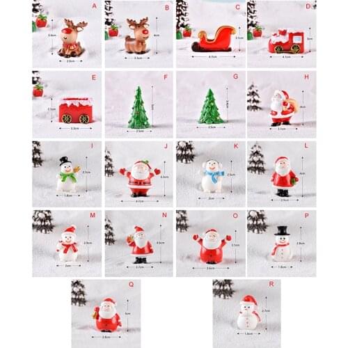 1Pc Christmas Miniature Santa Claus Sled Reindeer Gift Train Terrarium Figurines Fairy Garden Decor Snow Landscape Model