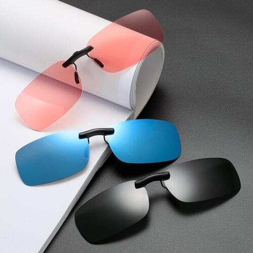 1PCS Detachable Lens Driving Metal Polarized Clip on UV400 Sunglasses Car Driver Goggles Night Glasses