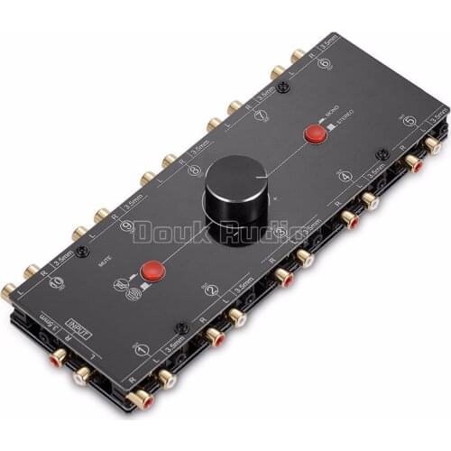 1 In 10 Out 3.5mm/RCA Mono/Stereo Analog Audio Switcher Selector Splitter Preamp