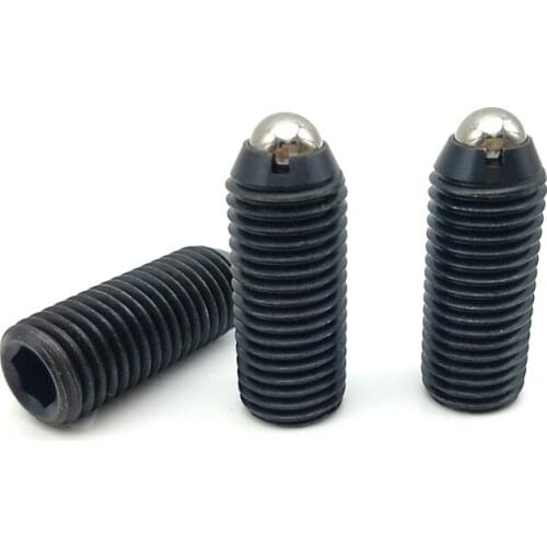 2pcs M12 M16 Allen bead positioning screws hex socket lengthened ball head spring plunger screw black color bolt 50mm-60mm long