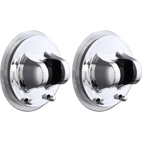 2PCS Adjustable Shower Head Holder Self-Adhesive Handheld Showerhead Rack Punch-Free Bathroom Wall Mount Bracket