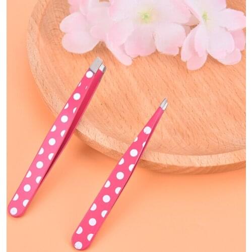 2pcs Stainless Steel Eye Brow Clips Hair Removal Eyebrow Tweezers Makeup Tools