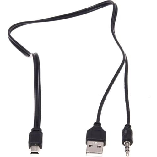 3.5mm Aux USB2.0 Male Mini 5 Pin USB Portable Speaker Audio Cable