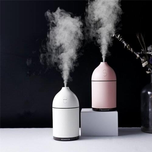 300ML White Aromatherapy Diffuser USB Ultrasonic Air Humidifier Mist Maker Aroma Essential Oil Diffuser for Home with LED Light