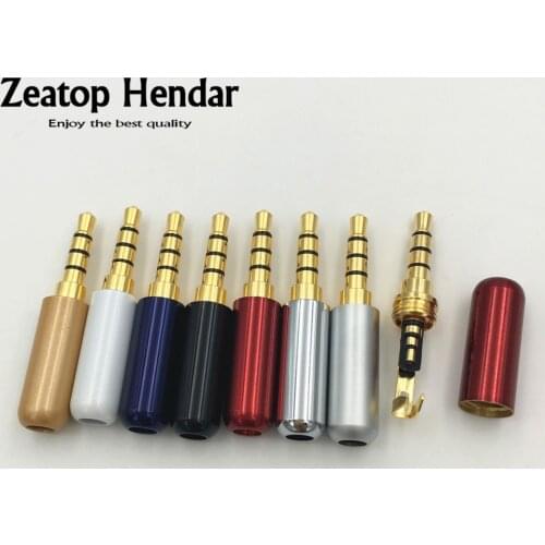 4Pcs 3.5mm 4 Poles Male Jack 3.5 Audio Connector 3.5 mm Stereo Jack Headset Dual Track Headphone Plug with Wire Clip Adapter