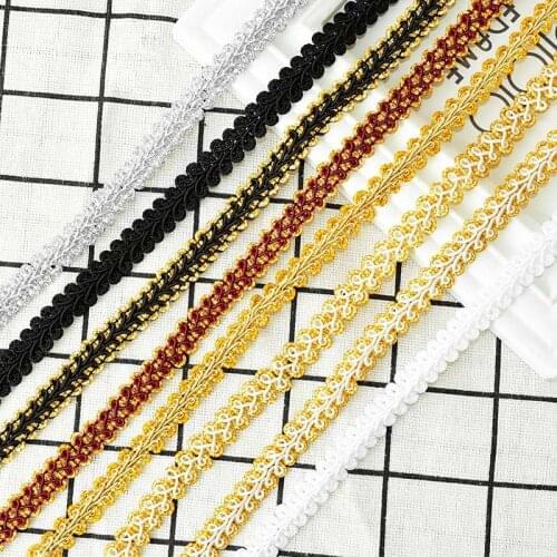 5Yards Gold Silver Lace Trim Ribbon Curve Lace Fabric Sewing Centipede Braided Lace DIY Clothes Accessories Wedding Home Crafts