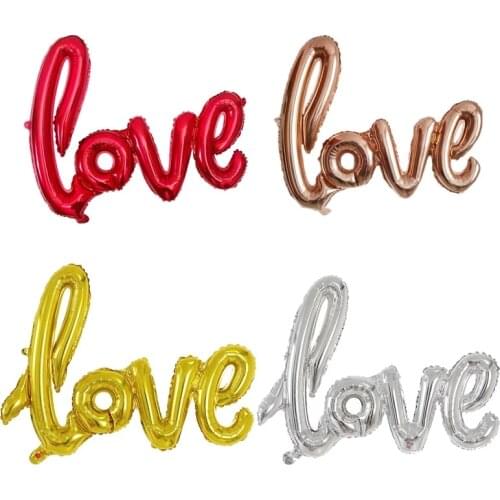 50pcs red gold mini Love Letter Foil Balloons Wedding Party Engagement decoration air globos Valentines Romantic photo props