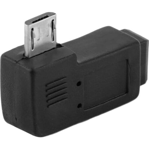 500pcs/lot Wholesale Black 5Pin Female SB Mini To Micro 5Pin Male 90 Degree Angle Right Adapter Converter